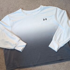 Under Armour White and Gray Ombre Sweatshirt